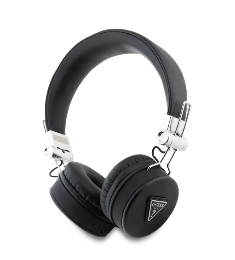 Guess Grained Triangle Logo Classic Round Shape Bluetooth ENC Headphones (Black - GUBH70PGTSPSK) - Image 2