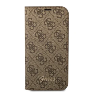 Guess “4G Logo Collection” Script Metal Logo Θήκη προστασίας από δερματίνη τύπου folio – iPhone 14 Plus (Καφέ) - Image 4