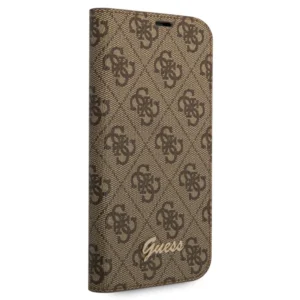 Guess “4G Logo Collection” Script Metal Logo Θήκη προστασίας από δερματίνη τύπου folio – iPhone 14 Plus (Καφέ) - Image 3