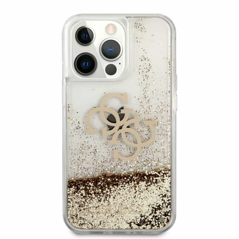 Guess "4G Logo Collection" Θήκη προστασίας – iPhone 13 Pro (Clear/Glitter Gold) - Image 4