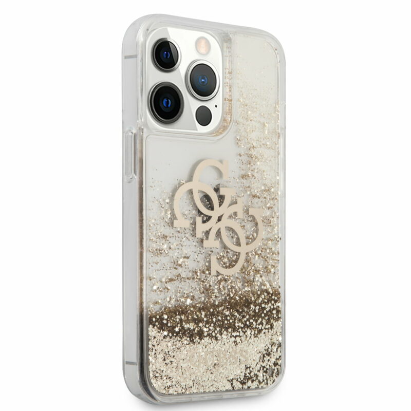 Guess "4G Logo Collection" Θήκη προστασίας – iPhone 13 Pro (Clear/Glitter Gold) - Image 5