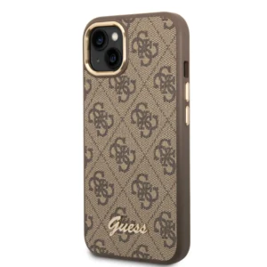 Guess “4G Logo Collection” Script Metal Logo Θήκη προστασίας από δερματίνη – iPhone 14 Plus (Καφέ) - Image 5