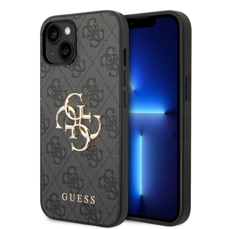 Guess "4G Logo Collection" Hard Case PU Leather Θήκη προστασίας από δερματίνη – iPhone 14 (Γκρι)