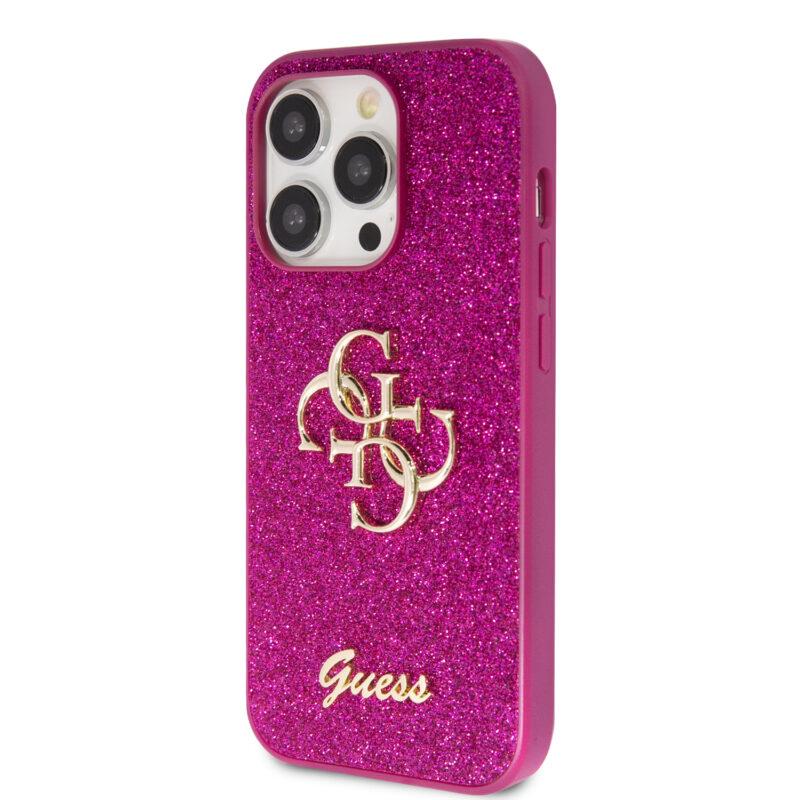 Guess Fixed Glitter 4G Logo Case Θήκη προστασίας από σιλικόνη – iPhone 15 Pro (Purple – GUHCP15LHG4SGU) - Image 3
