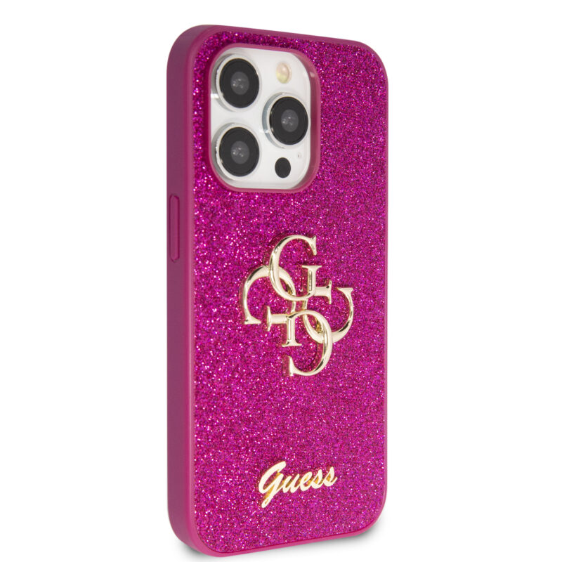 Guess Fixed Glitter 4G Logo Case Θήκη προστασίας από σιλικόνη – iPhone 15 Pro (Purple – GUHCP15LHG4SGU) - Image 5