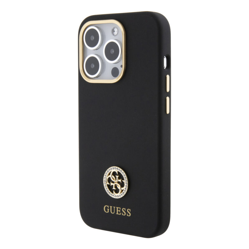 Guess "4G Strass Logo Collection" Case Θήκη προστασίας από σιλικόνη – iPhone 15 Pro (Black – GUHCP15LM4DGPK) - Image 3