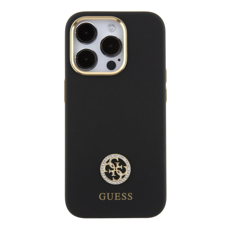 Guess "4G Strass Logo Collection" Case Θήκη προστασίας από σιλικόνη – iPhone 15 Pro (Black – GUHCP15LM4DGPK) - Image 4