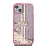 Guess “Liquid Glitter Gold Stripes" Ημιδιάφανη Θήκη προστασίας από σιλικόνη – iPhone 15 Plus (Ροζ – GUHCP15MLFCSEGP) - Image 4
