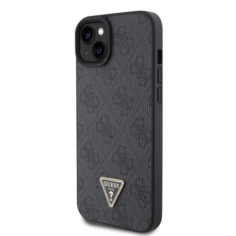 Guess “Triangle Metal Logo Strass Collection” Crossbody Case Θήκη προστασίας από δερματίνη με λουράκι – iPhone 15 Plus (Μαύρο – GUHCP15MP4TDSCPK) - Image 3