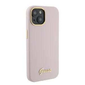Guess “Vintage Script Gold Logo Collection” Σκληρή Θήκη προστασίας από σιλικόνη – Apple iPhone 15 (Ροζ  – GUHCP15SSMBSLP) - Image 5
