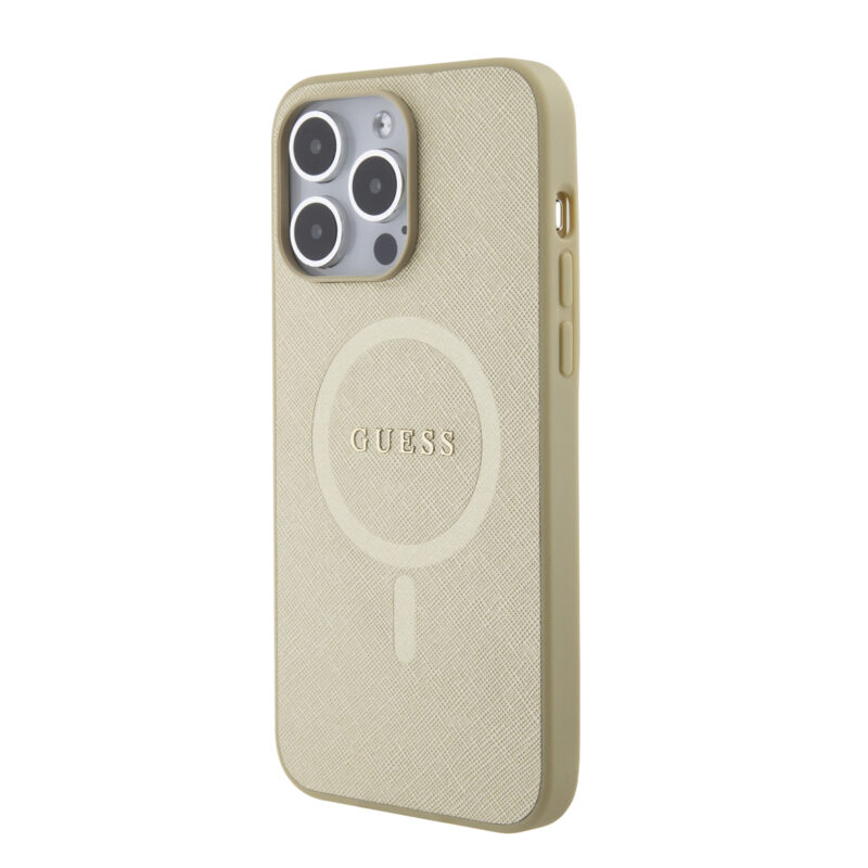 Guess Saffiano Hard Case Θήκη προστασίας από δερματίνη – iPhone 15 Pro Max (Μπεζ – GUHMP15XPSAHMCB) - Image 3