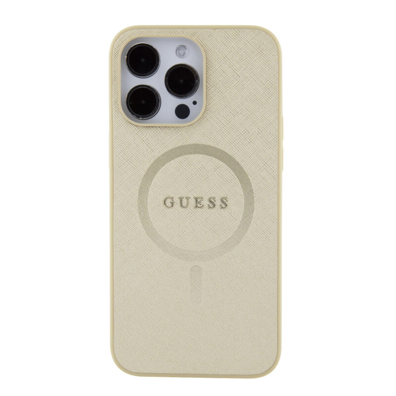 Guess Saffiano Hard Case Θήκη προστασίας από δερματίνη – iPhone 15 Pro Max (Μπεζ – GUHMP15XPSAHMCB) - Image 4