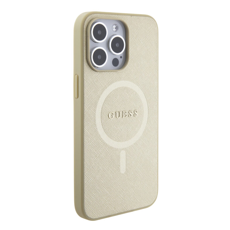 Guess Saffiano Hard Case Θήκη προστασίας από δερματίνη – iPhone 15 Pro Max (Μπεζ – GUHMP15XPSAHMCB) - Image 5