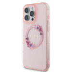 Guess Magsafe “Flower Wreath” Hard Case Θήκη προστασίας από σκληρό πλαστικό – iPhone 16 Pro (Ροζ – GUHMP16LHFWFCP) - Image 3