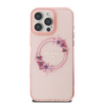 Guess Magsafe “Flower Wreath” Hard Case Θήκη προστασίας από σκληρό πλαστικό – iPhone 16 Pro (Ροζ – GUHMP16LHFWFCP) - Image 4