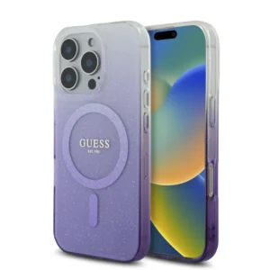 Guess Magsafe “Glitter Gradient” Hard Case Θήκη προστασίας από σκληρό πλαστικό – iPhone 16 Pro (Μωβ – GUHMP16LHGRCELU)