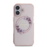 Guess Magsafe “Flower Wreath” Hard Case Θήκη προστασίας από σκληρό πλαστικό – iPhone 16 (Ροζ – GUHMP16SHFWFCP) - Image 4