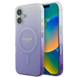 Guess Magsafe “Glitter Gradient” Hard Case Θήκη προστασίας από σκληρό πλαστικό – iPhone 16 (Μωβ – GUHMP16SHGRCELU) - Image 2