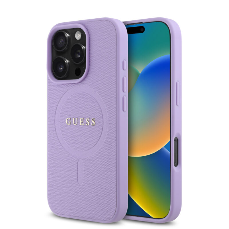 Guess Magsafe “Saffiano Collection" Hard Case Θήκη προστασίας από δερματίνη – iPhone 16 Pro Max (Μωβ – GUHMP16XPSAHMCU) - Image 2