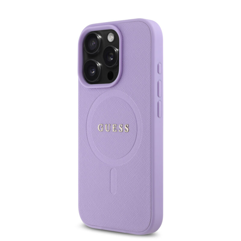 Guess Magsafe “Saffiano Collection" Hard Case Θήκη προστασίας από δερματίνη – iPhone 16 Pro Max (Μωβ – GUHMP16XPSAHMCU) - Image 3