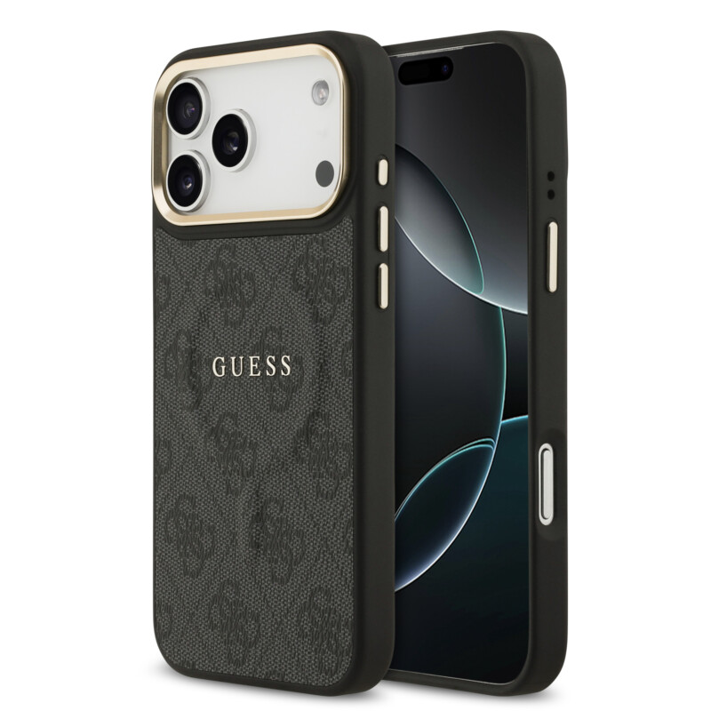 Guess - PU Leather 4G Gold Frame MagSafe Θήκη για iPhone 17 Pro Max – Black Guess - PU Leather 4G Gold Frame MagSafe Θήκη για iPhone 17 Pro Max – Black