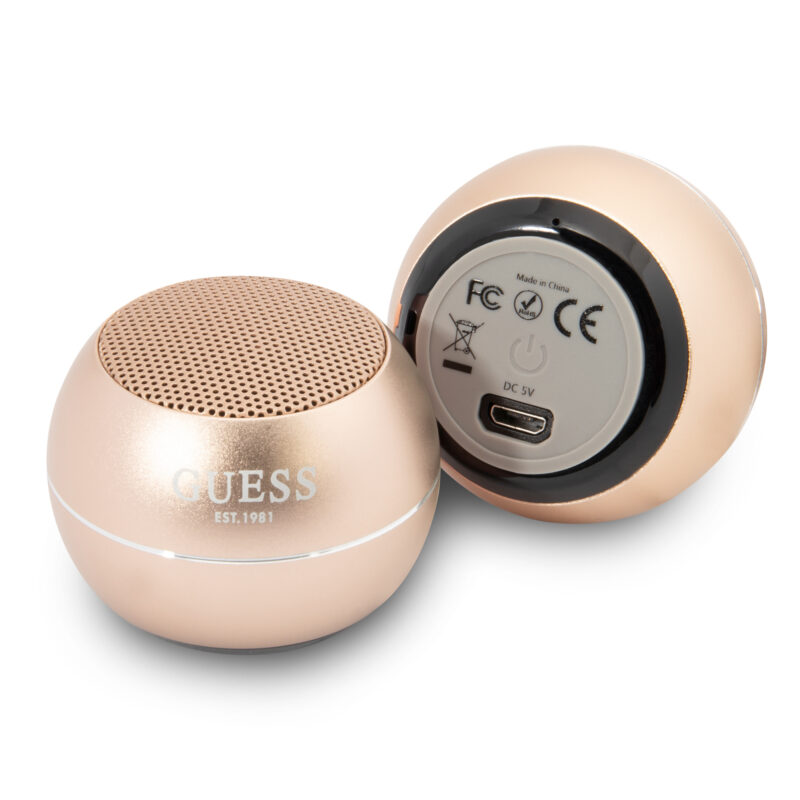 Guess Mini Φορητό Αλουμινένιο Ηχείο Bluetooth 3W με 4 ώρες αυτονομία (χρυσό) - Image 2