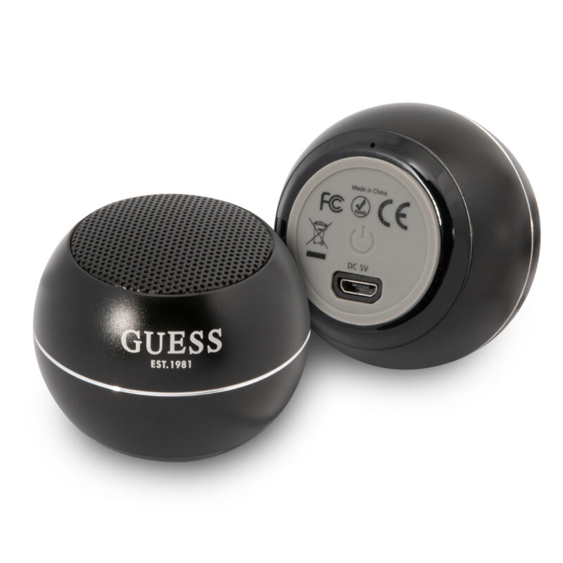 Guess Mini Φορητό Αλουμινένιο Ηχείο Bluetooth 3W με 4 ώρες αυτονομία (μαύρο) - Image 2