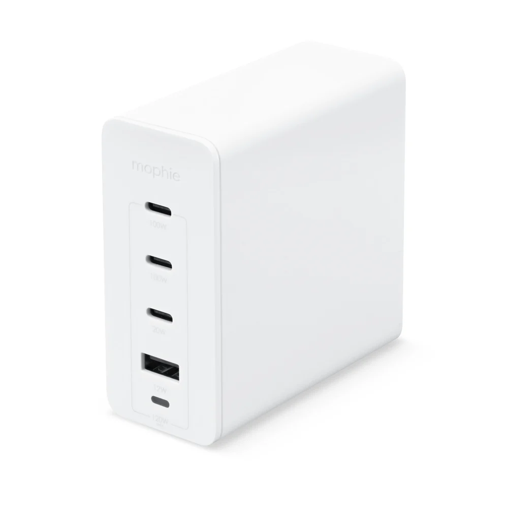 Mophie Speedport 120W 3xUSB-C PD 1xUSB-A GaN Fast Wall Charger Οικιακός φορτιστής 4 θυρών ταχείας φόρτισης ισχύος 120W (λευκός) (409909309)