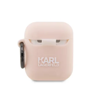 Karl Lagerfeld 3D Logo NFT Karl's Head Θήκη προστασίας από σιλικόνη – Apple AirPods 1/2 (Pink – KLA2RUNIKP) - Image 3