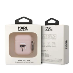 Karl Lagerfeld 3D Logo NFT Karl's Head Θήκη προστασίας από σιλικόνη – Apple AirPods 1/2 (Pink – KLA2RUNIKP) - Image 4