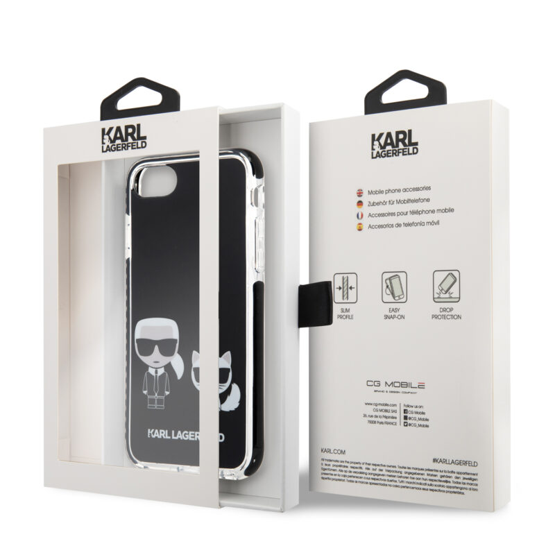 Karl Lagerfeld Ikonik Case “Karl & Choupette” Θήκη προστασίας από σκληρό πλαστικό – iPhone 7/8/SE (Μαύρο – KLHCI8TPEKCK) - Image 3