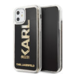 Karl Lagerfeld "Karl Logo Glitter Cover" Hard Case Θήκη προστασίας από σιλικόνη – iPhone 11 (Clear Glitter / Black / Gold) - Image 2