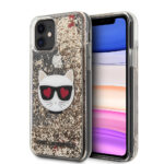 Karl Lagerfeld Liquid Glitter Case Choupette's Heads Θήκη προστασίας – iPhone 11 (Black/Glitter Gold) - Image 2