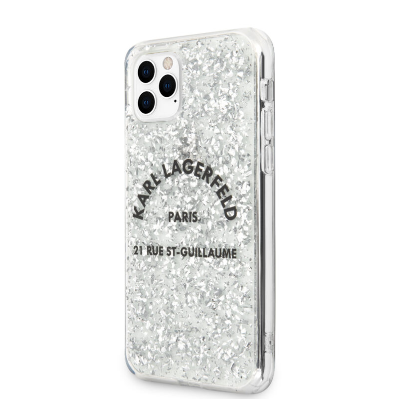 Karl Lagerfeld “St.Guillaume Logo Collection” Glitter Flakes Cover Θήκη προστασίας από σιλικόνη – iPhone 11 Pro Max (KLHCN65TRFGSL) - Image 3