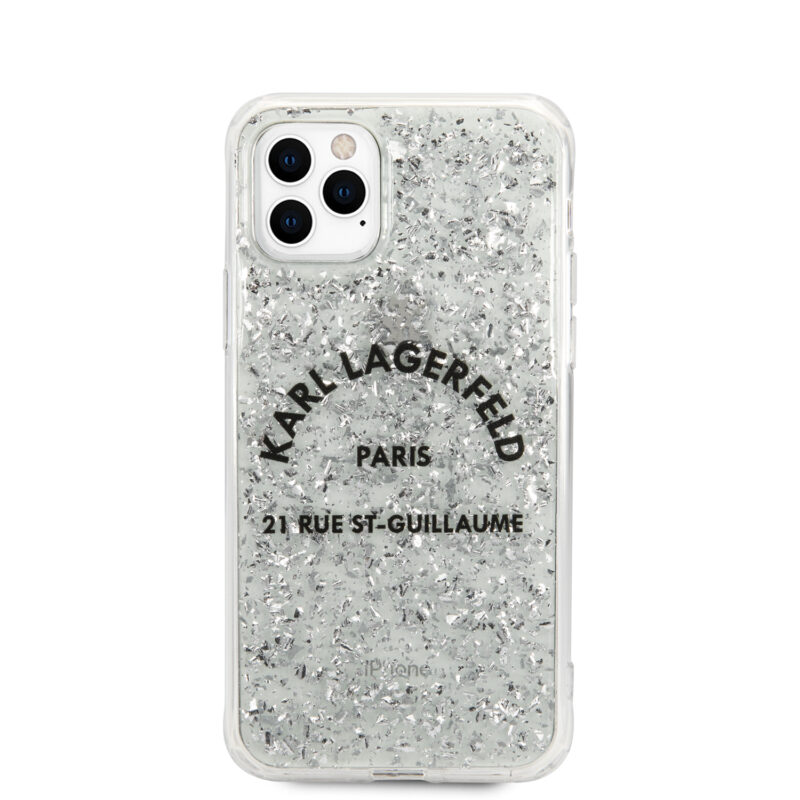 Karl Lagerfeld “St.Guillaume Logo Collection” Glitter Flakes Cover Θήκη προστασίας από σιλικόνη – iPhone 11 Pro Max (KLHCN65TRFGSL) - Image 5