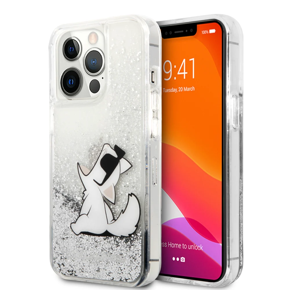 Karl Lagerfeld "Choupette Fun" Hard Case Θήκη προστασίας από σιλικόνη – iPhone 13 Pro Max (Clear/Glitter Silver) Karl Lagerfeld "Choupette Fun" Hard Case Θήκη προστασίας από σιλικόνη – iPhone 13 Pro Max (Clear/Glitter Silver)