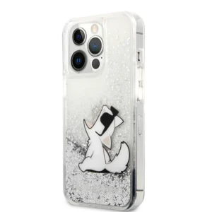 Karl Lagerfeld "Choupette Fun" Hard Case Θήκη προστασίας από σιλικόνη – iPhone 13 Pro Max (Clear/Glitter Silver) - Image 3