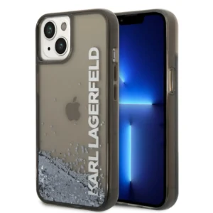 Karl Lagerfeld Liquid Glitter Translucent Case Elongated Logo Θήκη προστασίας – iPhone 14 Plus (Clear Black/Glitter) - Image 2