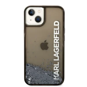 Karl Lagerfeld Liquid Glitter Translucent Case Elongated Logo Θήκη προστασίας – iPhone 14 Plus (Clear Black/Glitter) - Image 4