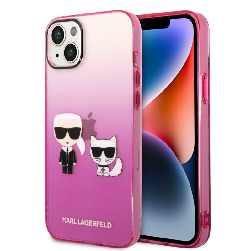 Karl Lagerfeld “Karl & Choupette” Back Cover Case Διάφανη Θήκη προστασίας από Liquid Silicone – iPhone 14 Plus (Pink) - Image 2