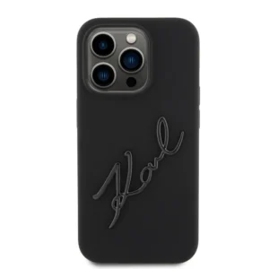 Karl Lagerfeld “Karl Script Logo” Hard Case Θήκη προστασίας από σιλικόνη – iPhone 15 Pro (Black – KLHCP15LSKSBMCK) - Image 4
