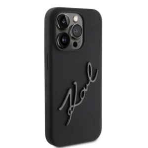 Karl Lagerfeld “Karl Script Logo” Hard Case Θήκη προστασίας από σιλικόνη – iPhone 15 Pro (Black – KLHCP15LSKSBMCK) - Image 5