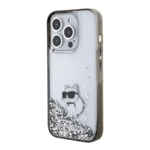 Karl Lagerfeld Ikonik Case Choupette Θήκη προστασίας από Liquid σιλικόνη – iPhone 15 Pro Max (Clear / Silver Glitter – KLHCP15XLKCNSK) - Image 3