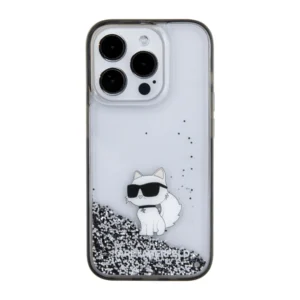 Karl Lagerfeld Ikonik Case Choupette Θήκη προστασίας από Liquid σιλικόνη – iPhone 15 Pro Max (Clear / Silver Glitter – KLHCP15XLKCNSK) - Image 4