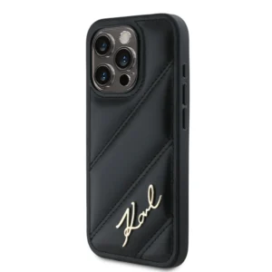 Karl Lagerfeld “Quilted Metal Signature Logo Collection” Case Θήκη προστασίας από δερματίνη – iPhone 15 Pro Max (Μαύρο – KLHCP15XPQDSMGK) - Image 3