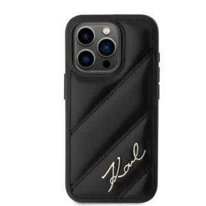 Karl Lagerfeld “Quilted Metal Signature Logo Collection” Case Θήκη προστασίας από δερματίνη – iPhone 15 Pro Max (Μαύρο – KLHCP15XPQDSMGK) - Image 4