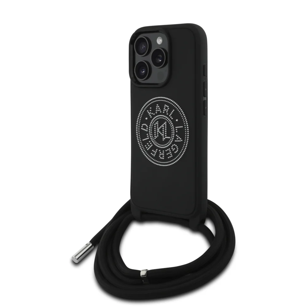 Karl Lagerfeld 3D Raised Round Logo Crossbody Case Θήκη προστασίας από σκληρό πλαστικό – iPhone 16 Pro (Μαύρο – KLHCP16L3DRKLCPCH)