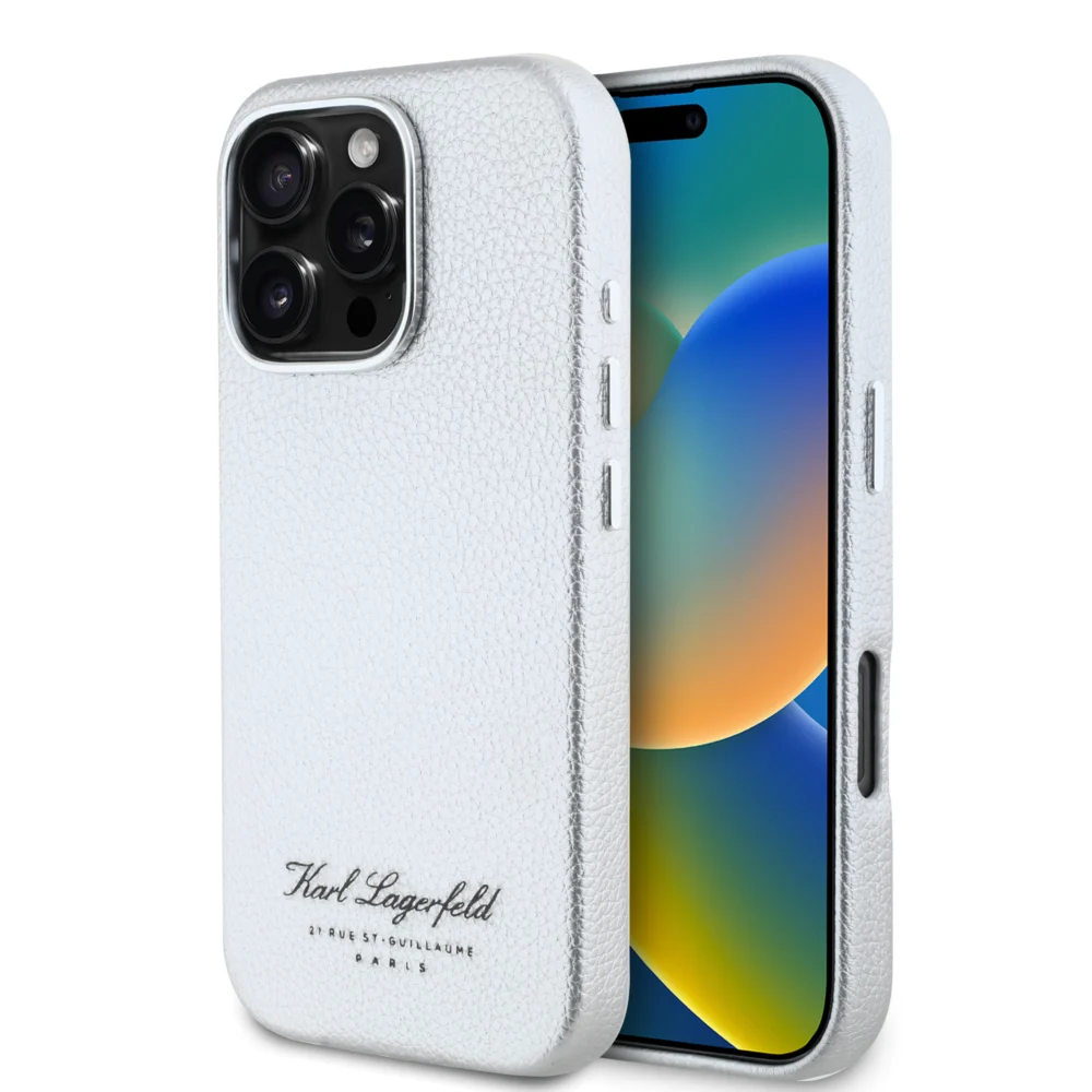 Karl Lagerfeld “Rue St.Guillaume Logo Collection” Θήκη προστασίας από σιλικόνη – iPhone 16 Pro (Γκρι – KLHCP16LPGWCMKHK)