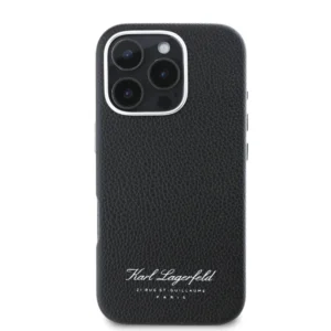 Karl Lagerfeld “Rue St.Guillaume Logo Collection” Θήκη προστασίας από σιλικόνη – iPhone 16 Pro (Μαύρο – KLHCP16LPGWCMKHK) - Image 4