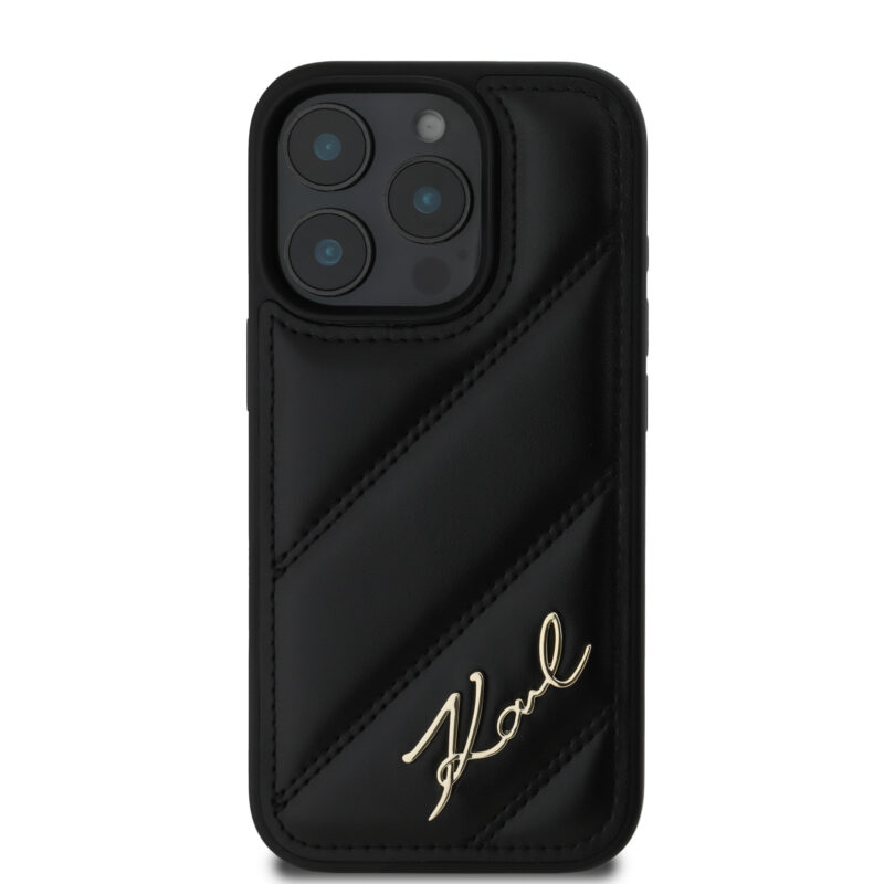 Karl Lagerfeld “Quilted Metal Signature Logo Collection” Case Θήκη προστασίας από δερματίνη – iPhone 16 Pro (Μαύρο – KLHCP16LPQDSMGK) - Image 4